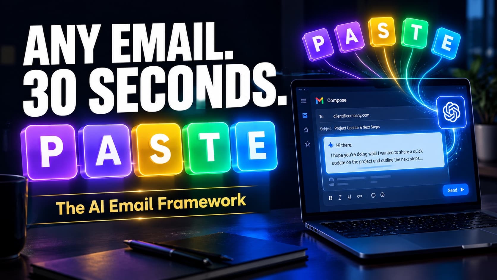 The PASTE framework for writing business emails with AI